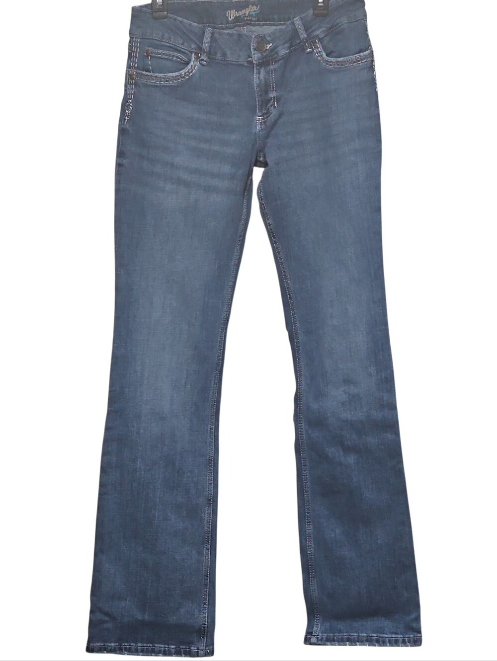 Wrangler Women's Blue Bootcut Retro Jeans With Embrodered Trim 31x36